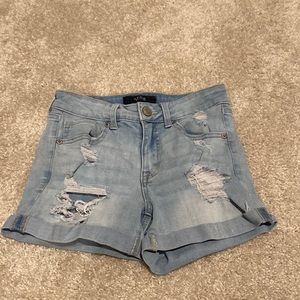 Aeropastel denim jean shorts - high rise midi